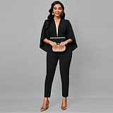 2024 Elegant Ladies V-neck Batwing Sleeve Long Jumpsuit YF-5088