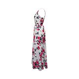 Fashion Printed Women's Split V-neck Straps Maxi Dressed YF-5092