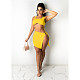 Sexy Girls Solid Color Hollow Out Split Mini Nightclub Dress XT-8865