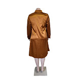 Elegant Ladies Irregular Silk Plus Size Blouse Dresses GT-9977