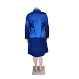 Elegant Ladies Irregular Silk Plus Size Blouse Dresses GT-9977