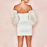 Sexy Off Shoulder Strapless Lantern Sleeves Mini Club Dress MS-1521