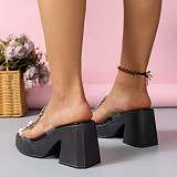 Fashion Sequins Diamond Slippers With Thick Soles High Heels RS-31231