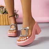 Fashion Sequins Diamond Slippers With Thick Soles High Heels RS-31231