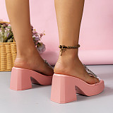 Fashion Sequins Diamond Slippers With Thick Soles High Heels RS-31231