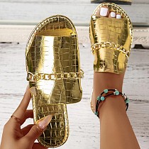 Metal Buckle Sandals Women's Slippers Beach Shoes RS-1226