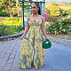 Fashion Printed Women Straps Pleated Wide-leg Jumpsuit YF-10481