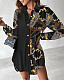 2024 Fashion Prints Long Sleeves Buttons Blouse Dresses SRX-9102