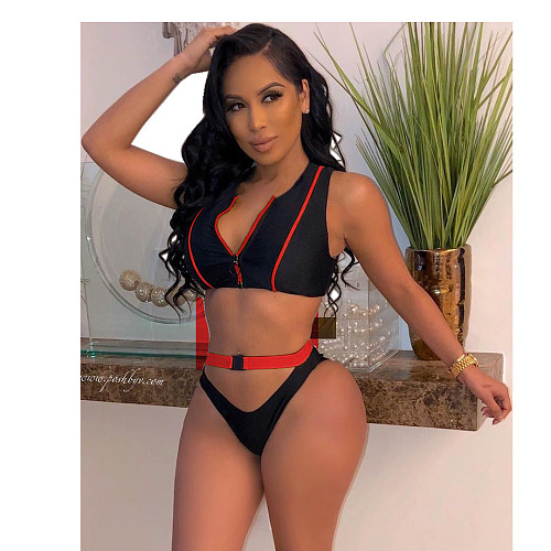 Buckle Sports Triangle Swimsuit Split Bikini MDF-5039
