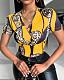2024 Fashion Printed Short Sleeves V-neck Girls T-shirt SRX-9105
