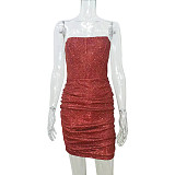 Sexy Strapless Off Shoulder Package Hip Mini Nightclub Dress MS-1600