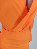 Casual Girls Solid Color Long Sleeves Lace-up Blouse Dress YD-1148