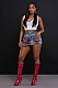 2024 NEW Women Gradient Color Stretch Denim Mini Skirt MOF-8955