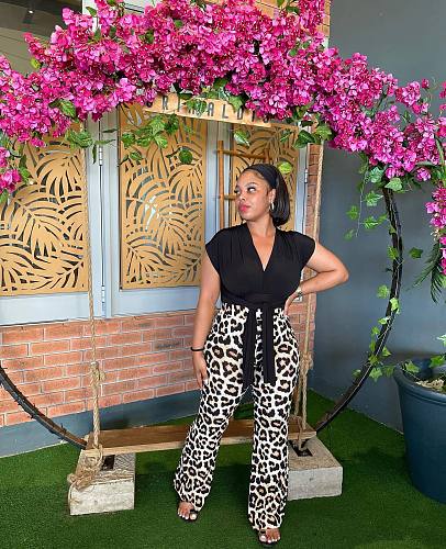 Fashion Leopard Printed Flared Pants For Women OLY-6146