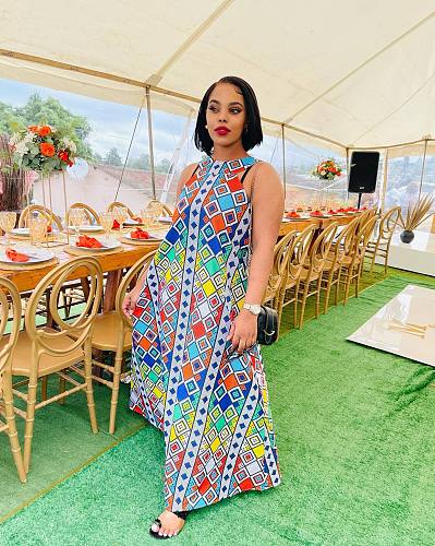 Fashion Print Women Sleeveless Long Dresses OLY-6143