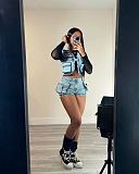 Casual Women Multi-pockets Vest Stretch Denim Shorts Suit YUN-51065