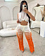 Gradient Knitted Tassel Two Piece Pants Set TR-1263