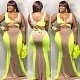 Sexy Wrapped Chest Splicing Floor-length Skirt Sets 2pcs MK-2032