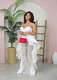Women Sexy Lace Transparent Ruffled Long Pants AIL-267