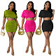 Women's Summer Clubwear Crop Top Skirt Set RS-M3022