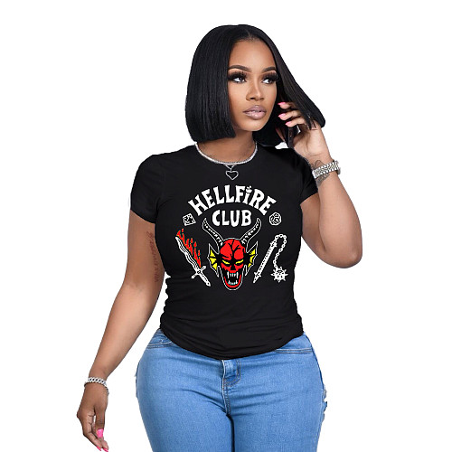 Women' Hellfire Club Logo Design Graphic Print-T-Shirt RS-TK001