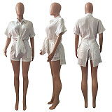 Women Bandage Summer Tracksuit Two Piece Set Shirt + Short Pants YPG-1203