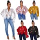 Sexy Lace Long Sleeve Ruffled Tops Cute Puff Flare Blouses YPG-1149