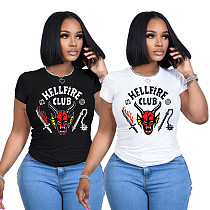 Women' Hellfire Club Logo Design Graphic Print-T-Shirt RS-TK001