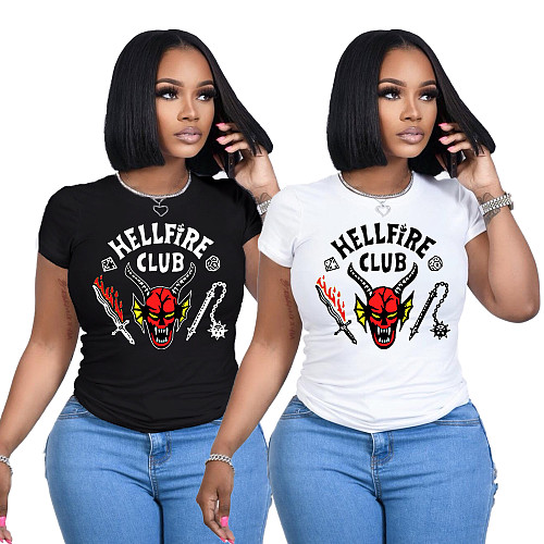 Women' Hellfire Club Logo Design Graphic Print-T-Shirt RS-TK001