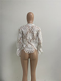 Sexy Lace Long Sleeve Ruffled Tops Cute Puff Flare Blouses YPG-1149