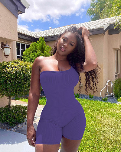 Sexy One Shoulder Female Jumpsuit Women's Sleeveless Backless YPG-1128