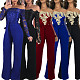 Womens Off Shoulder Lace Jumpsuit Formal Wide-leg Pants OSM-3227
