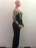 Womens Off Shoulder Lace Jumpsuit Formal Wide-leg Pants OSM-3227