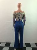 Womens Off Shoulder Lace Jumpsuit Formal Wide-leg Pants OSM-3227
