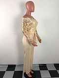 Womens Off Shoulder Lace Jumpsuit Formal Wide-leg Pants OSM-3227