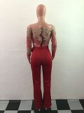 Womens Off Shoulder Lace Jumpsuit Formal Wide-leg Pants OSM-3227