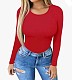 Women's Seamless Long Sleeve Bodysuit Crew Neck Body Suits RS-1050