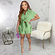 Solid Button Shirt High Waist Pocket Pant Two Piece Set Summer RS-YZ8805