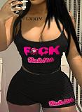 Ladies Jogger Set Spaghetti Straps Two Piece Outfit Sleeveless Women RS-2392