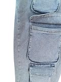 Girls Elastic Pockets Middle Waist Denim Long Pants CH-88003