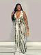 Stylish Tie-dye Sleeveless Women Large Size Two Pieces Sets MOF-608