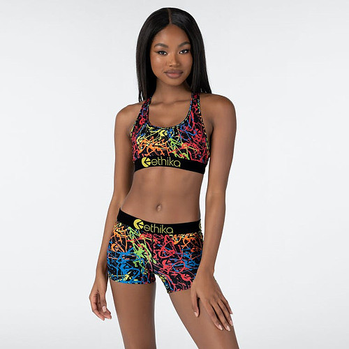 Sports Bra Crop Tank Vests Shorts Bikini Set Beachwear LSL-6424