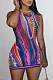 Stylish Printed Girl Sleeveless Package Hip Mini Dresses RS-23005