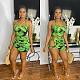 Women‘s Floral Print Slim Sexy Hollow-out Mini Skirt Suits LSL-6417