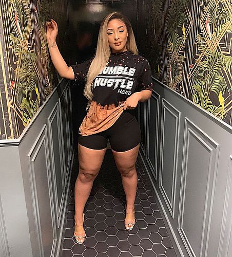 Hot Style Positioning Printed T-shirt and Shorts Two-piece Set LSL-6286