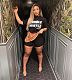 Hot Style Positioning Printed T-shirt and Shorts Two-piece Set LSL-6286