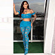 Sexy Off Shoulder Lace Crop Top And Long Pants 2 Pieces Sets MXXB-D24ST071