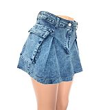 Blue Sexy Slim Package Hips Denim Mini Skirt LX-3549