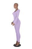Women Square Collar Long-sleeved Slim Length Jumpsuit HXZY-0325