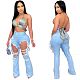 Hot Sales Ripped Washed Flared Jeans ORY-5165